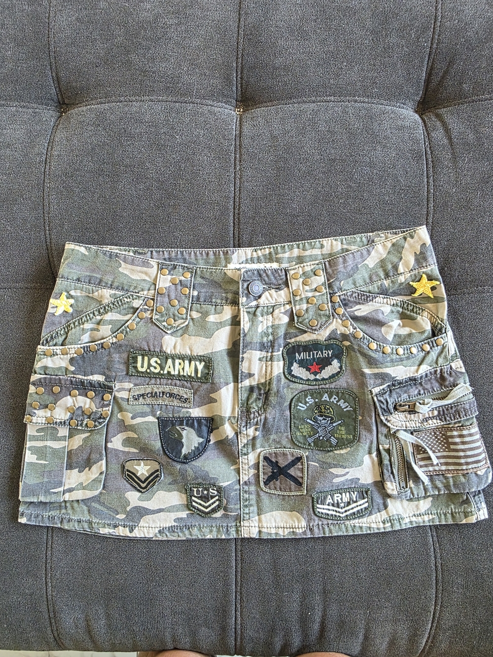 U.S. Army Camo Patch Mini Skirt